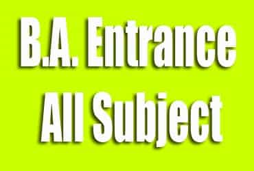 B.A. Entrance All Subject Coaching Center